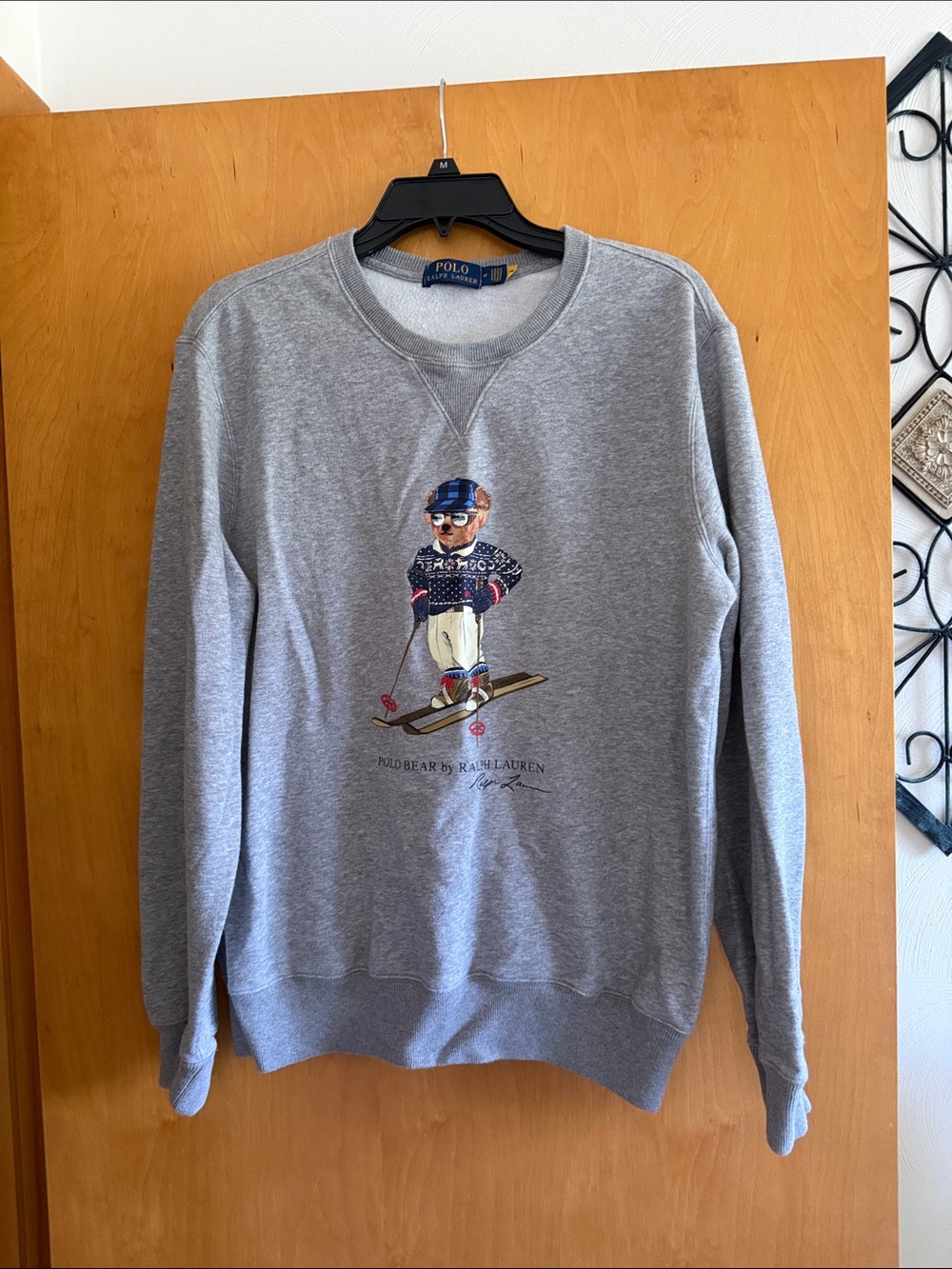 Polo by Ralph Lauren Men's Grey Bear Graphic Crewneck Sweatshirt